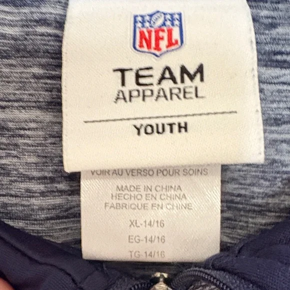 🏔️🐴NFL Denver Broncos Youth Dark Gray Quarter-Zip Jersey XL 14-16 - Picture 3 of 5